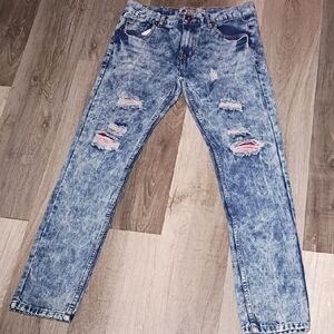 Men's Distressed Blue Jeans